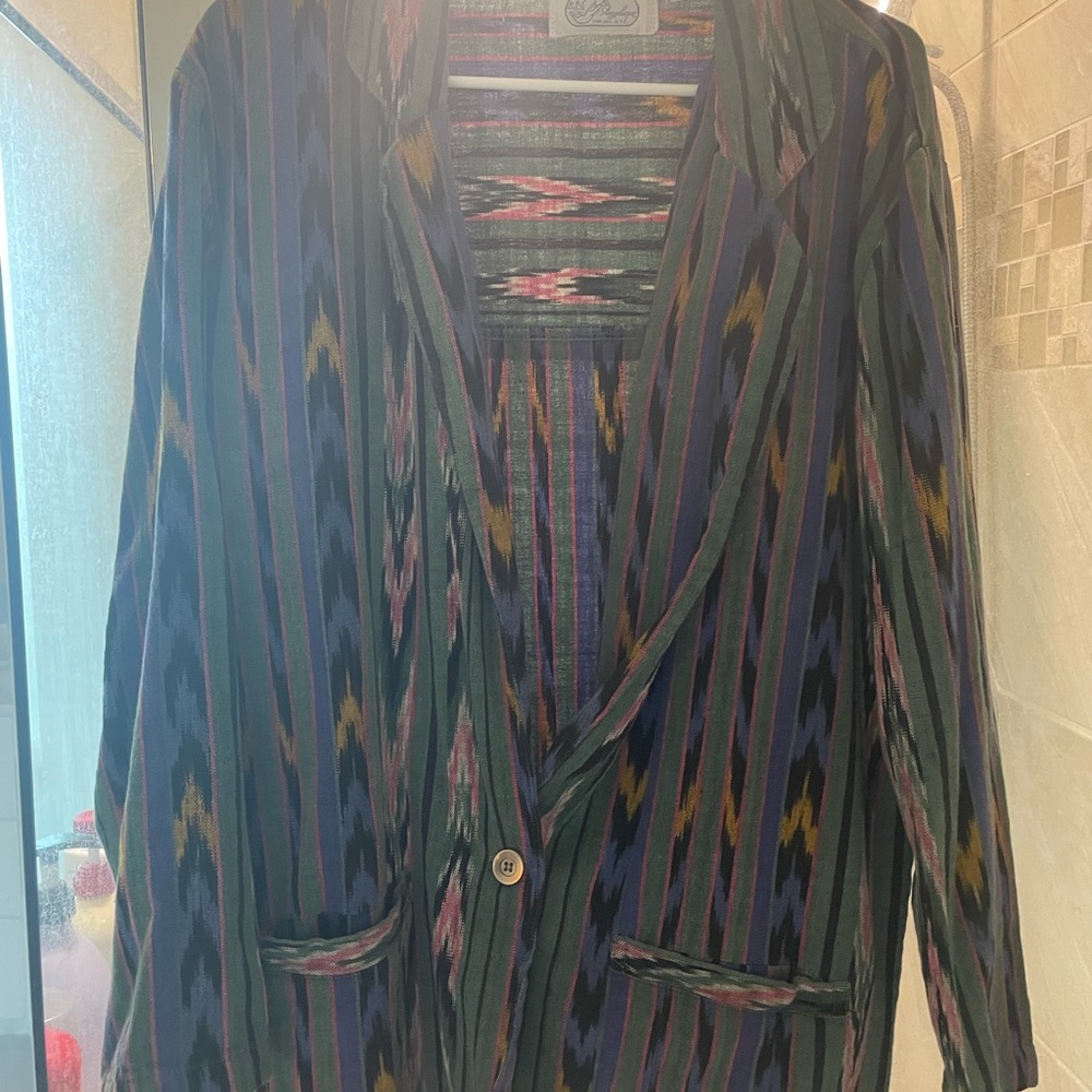 Colorful aztec design blazer